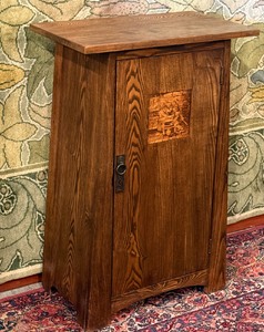 Attributed to Shop of the Crafters Furniture, Oscar Onken, Cincinatti, Drinks Stand Cabinet.  Chesnut.  1906